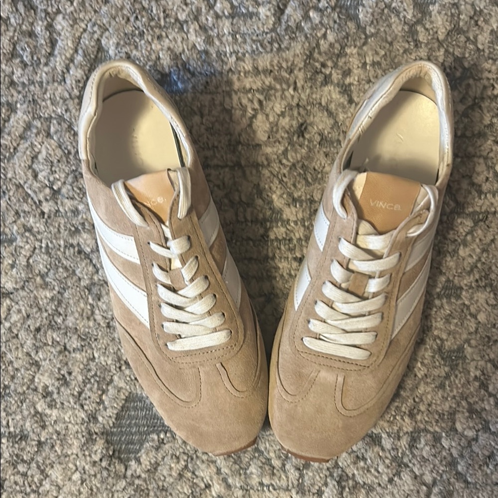 Vince Taupe and White Casual Sneakers - worn twice